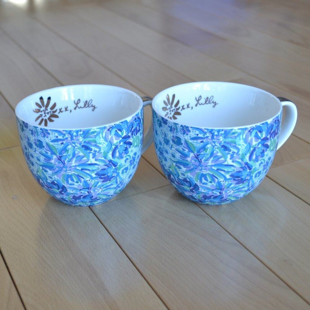 Lilly Pulitzer Two Colorful Mugs Coffee Cups